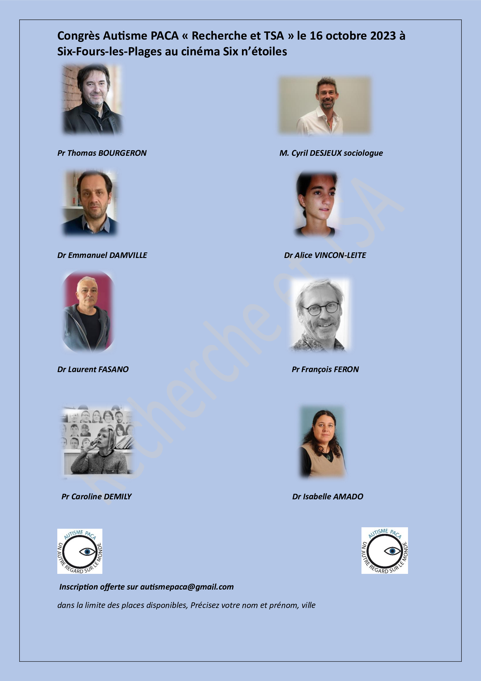 affiche congrès autisme paca 16 octobre 2023